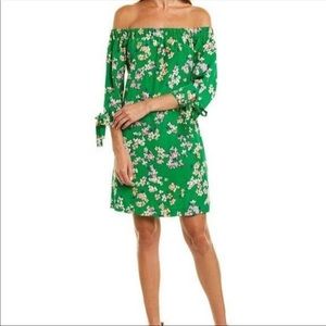 Vince Camuto green floral off the shoulder dress